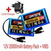 New 12v 20000mah Portable Super Battery Rechargeable Lithium Ion Battery Pack Capacity Dc 20ah Cctv Cam Monitor +12 .6v Charger