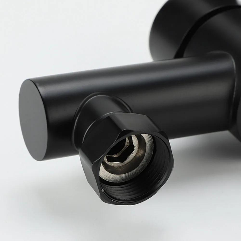 Смесители для душа в ванной Смеситель для горячей и холодной воды Черный Нержавеющая сталь Краска Настенный смесительный клапан Кран