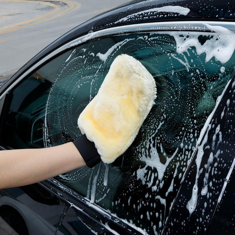 Перчатки для мытья автомобиля Двусторонние плюшевые утолщенные перчатки Универсальные перчатки для чистки из искусственной шерсти Коралловые бархатные перчатки для мытья автомобиля