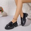 A Pair of Large-sized Leather Shoes and Thick-soled Fashionable Loafers for Women
