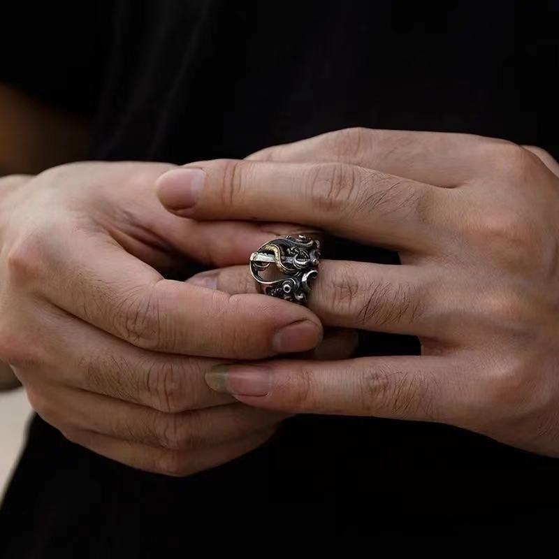 Кольцо Bill Gewater в стиле хип-хоп, шикарное ретро, мужское модное трендовое креативное уникальное кольцо