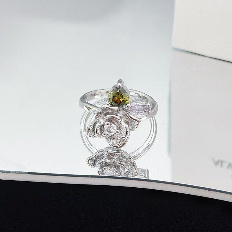 Сладкое и крутое кольцо с цветком любви, супер фея, циркон, женское модное кольцо, темпераментное, для ношения в несколько рядов, персонализированное кольцо на указательный палец