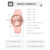 Silicone Waterproof Cute and Stylish and with Date and Day Perfect for High School Pink Women's Wristwatch, Simple, Casual, Display, Students,