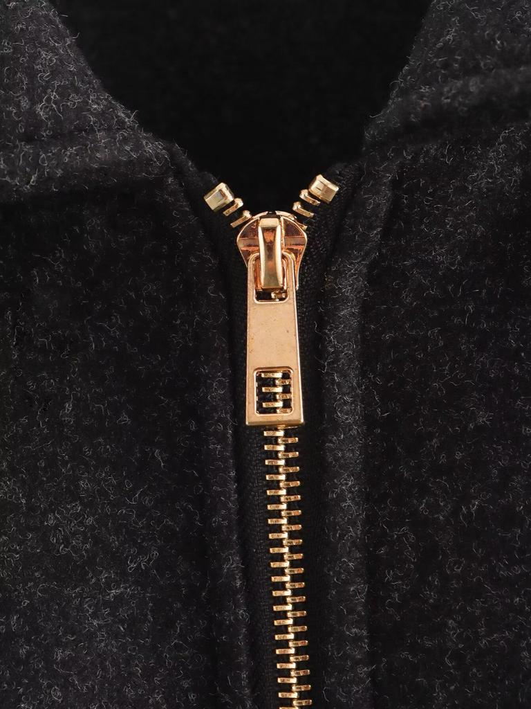 Женский твидовый жакет в европейском и американском стиле с карманами на молнии, осень 2024