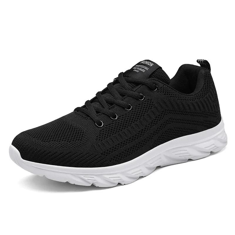 2024 Spring Men's Casual Shoes Light Sneaker Black Plus Size 38-46 Outdoor Breathable Mesh Fashion Sports Running Tennis Shoes