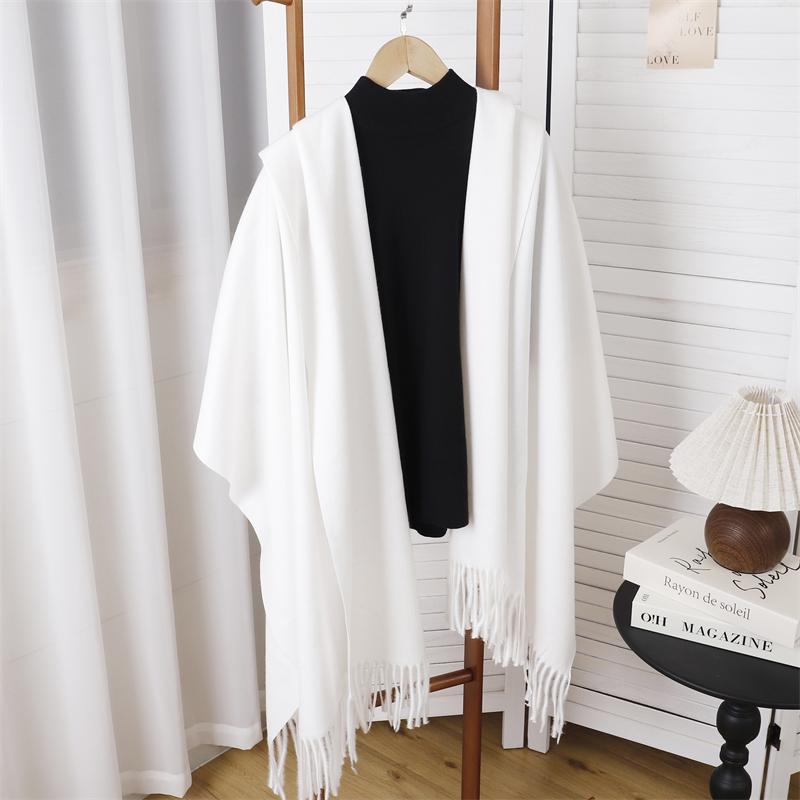 Winter Poncho Women Scarf Long Warm Cashmere Scarves Hijab Solid Lady Shawl Wrap Female Pashmina Bandana Head Scarfs NEW