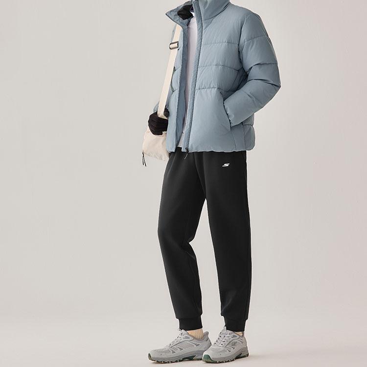 Skechers Теплые Быстросохнущие Влагоотводящие Удобные Свободный Крой Бег Фитнес Вязаные Брюки Мужские Брюки P425M205-0018