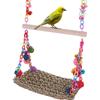 Parrot Swing Toy Wood Hanging Parrot Climbing Net Relieve Boredom Parakeets Budgie Birds Toy Pet Perches