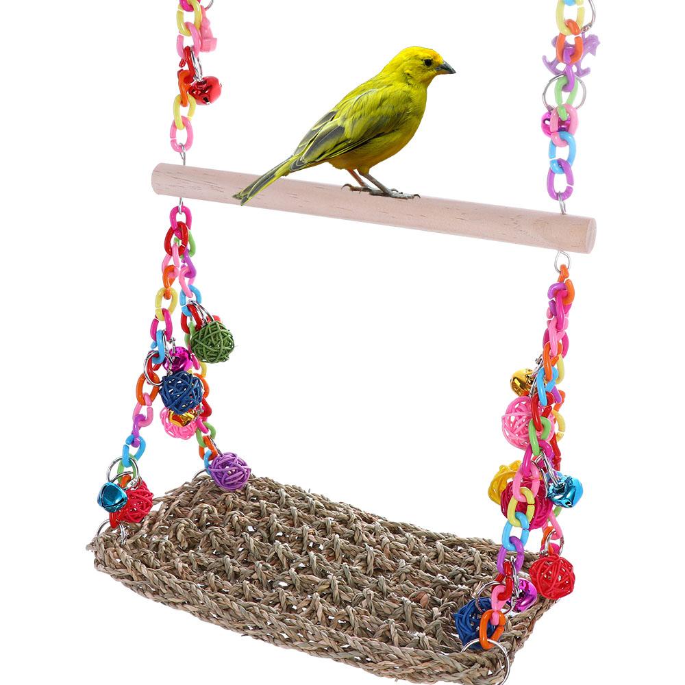 Boredom Bite Resistant Hanging Bird Toy Parrot Climbing Net Pet Hammock Bird Perch Parrot Swing Toy