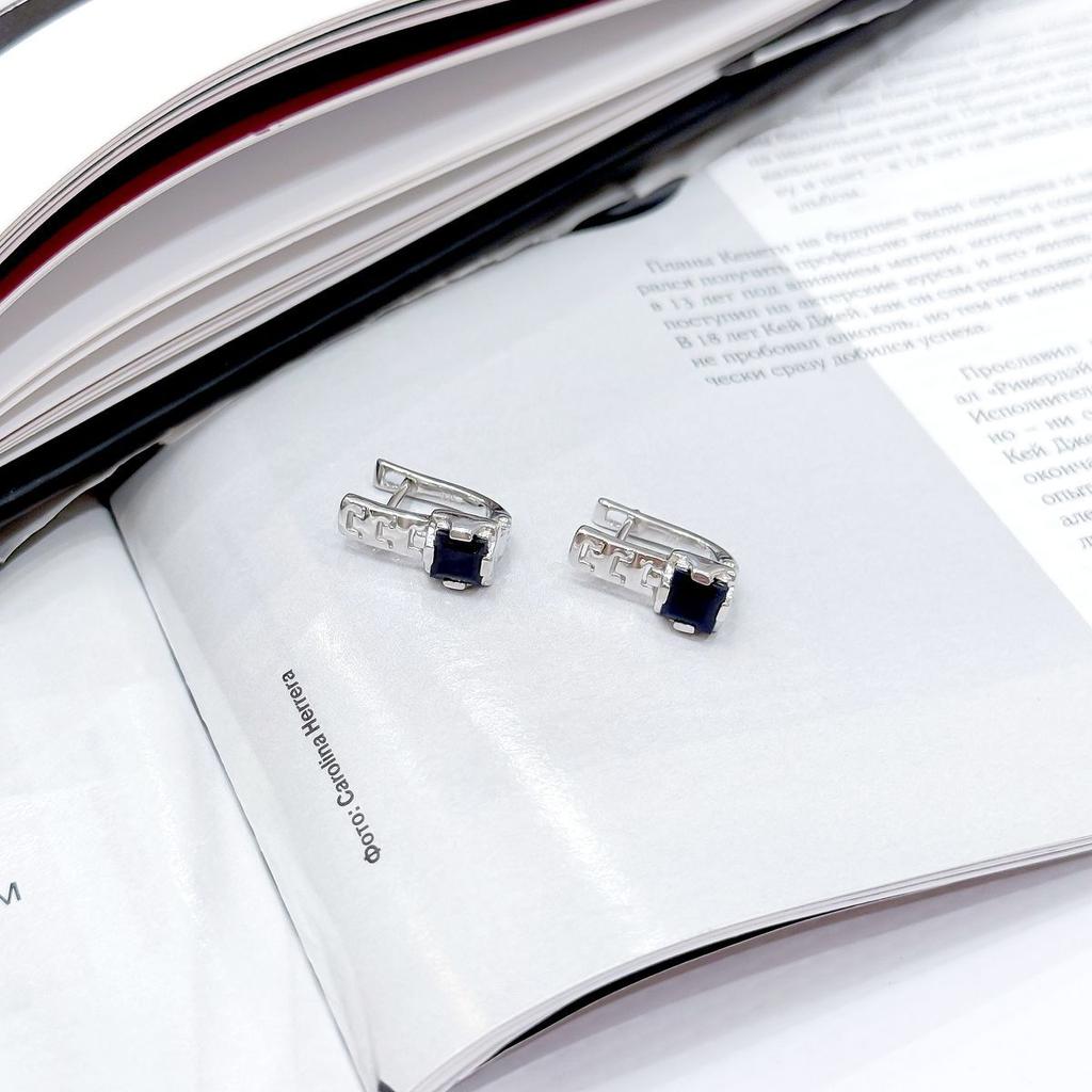 Серебряные серьги с натуральным сапфиром 1.608ct (2168775)
