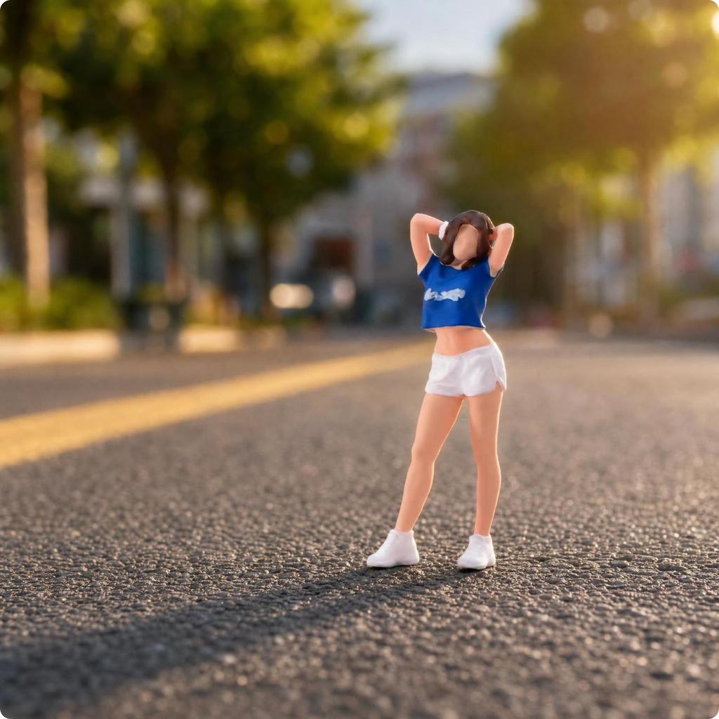 Фигурка в масштабе 1/64, раскрашенная, женская миниатюра, фигурка с поднятыми руками для коллекционеров,
