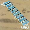 Natural Rainbow Calsilica Chain Adjustable Bracelet 925 Silver For Women