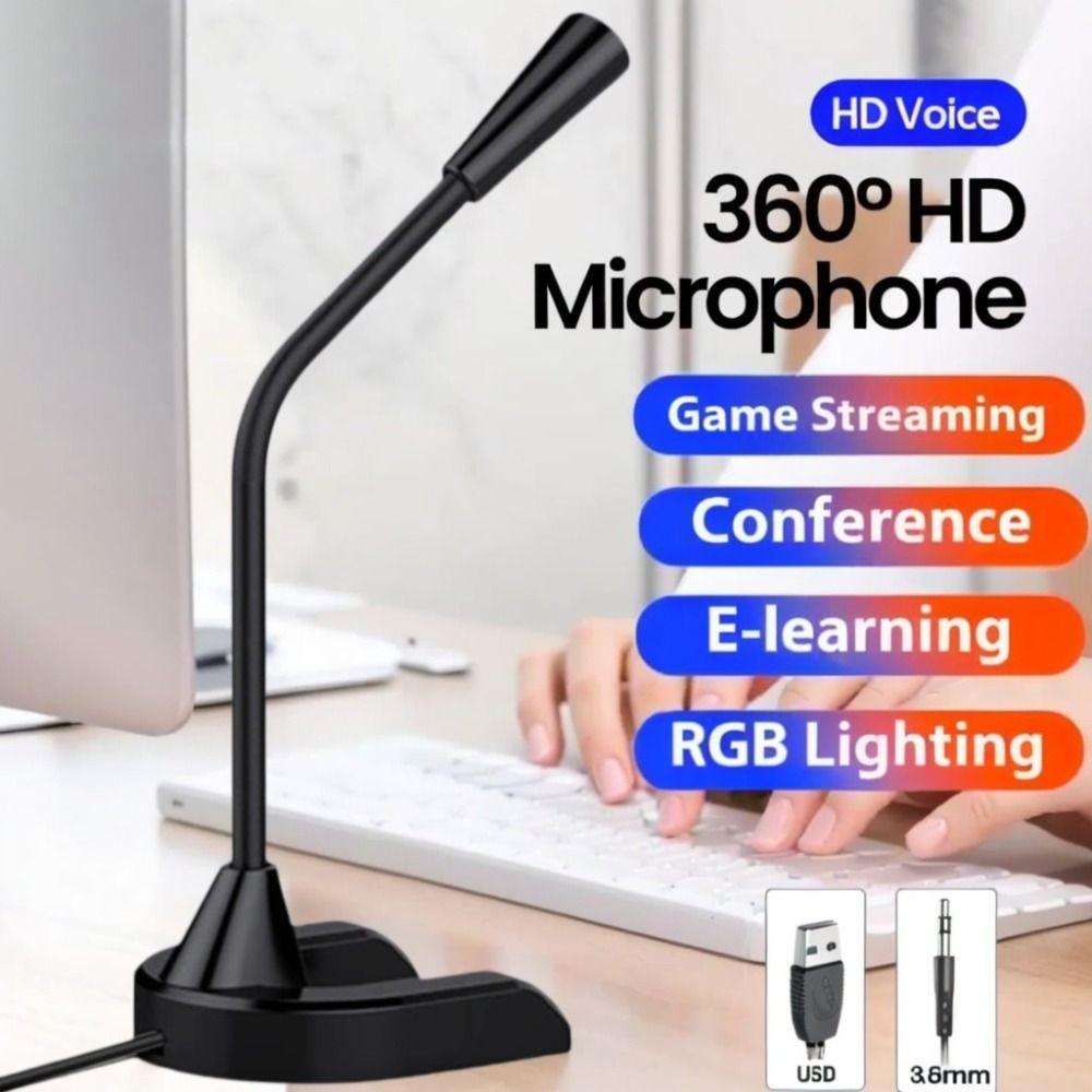 High-Definition Audio Wire Gaming Mic 360° Rotatable Recording Microphone Studio Recording