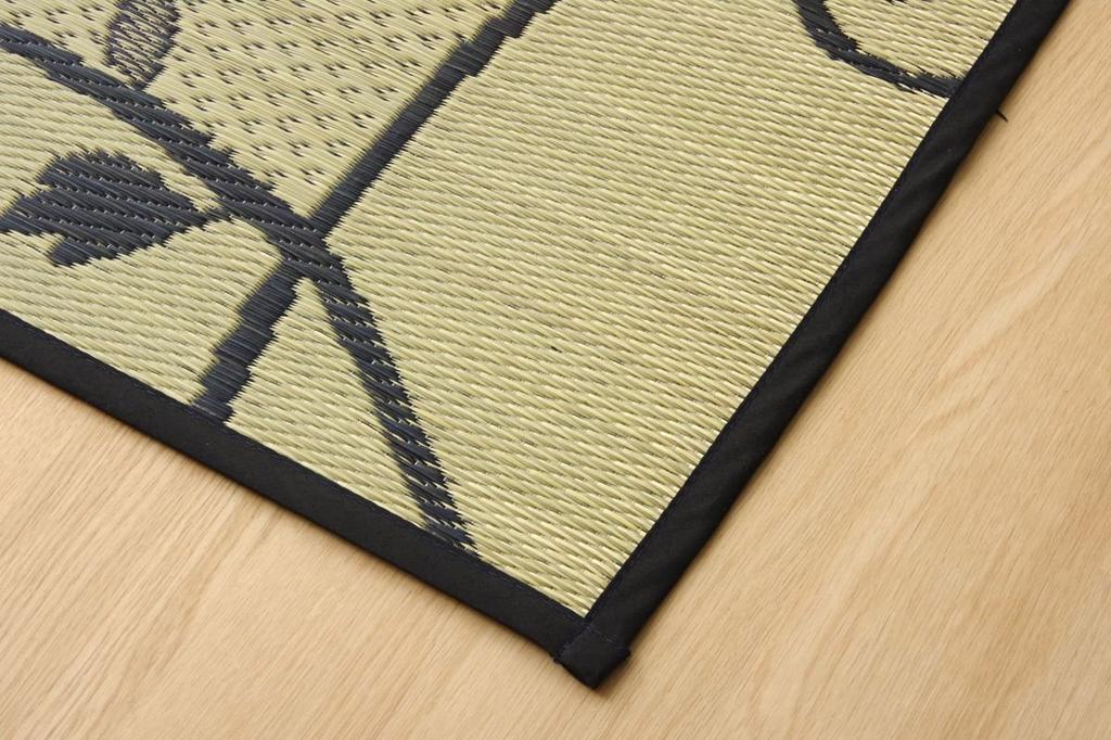 IKEHIKO Igusa Rug/Carpet, 3-Tatami Size, Rectangular, DX Kuroneko, Approx. 176 x 230cm, Backed with Cypress, #8165410