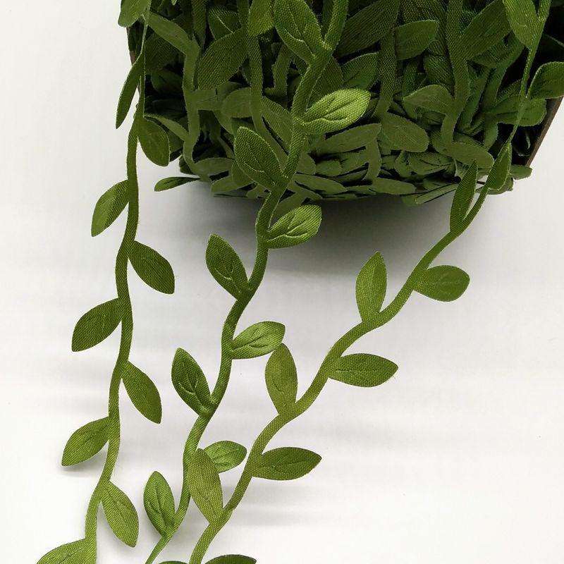 10 метров шелковый искусственный цветок в форме листа, зеленые листья для дома, свадебное украшение, венок «сделай сам», скрапбукинг, искусственный цветок