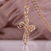Fashion Cross Pendant Necklace Rose Gold Ball Pendant Necklace Chain Women's Men Holiday Gift