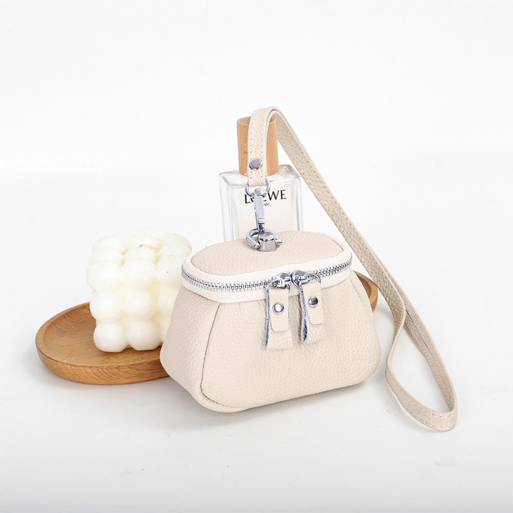 Компактный кошелек для монет из коровьей кожи высшего качества: Стильный чехол-ожерелье для помады, косметики или наушников