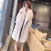 Women's Autumn and Winter Plus Size Long Fluffy Thickened Lapel Loose V-neck Jacket Warm and Comfortable Outerwear