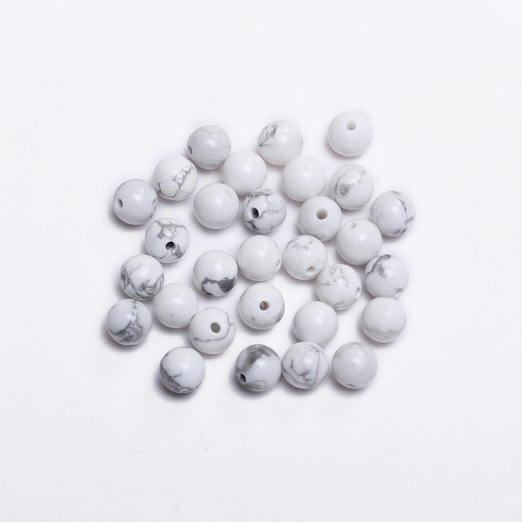 Товары для вечеринок, натуральные камни, круглые, 4/6/8/10/12 мм, для изготовления украшений своими руками, бирюза, 40-15 шт., ожерелья, аксессуары из белого говлита, бусины россыпью