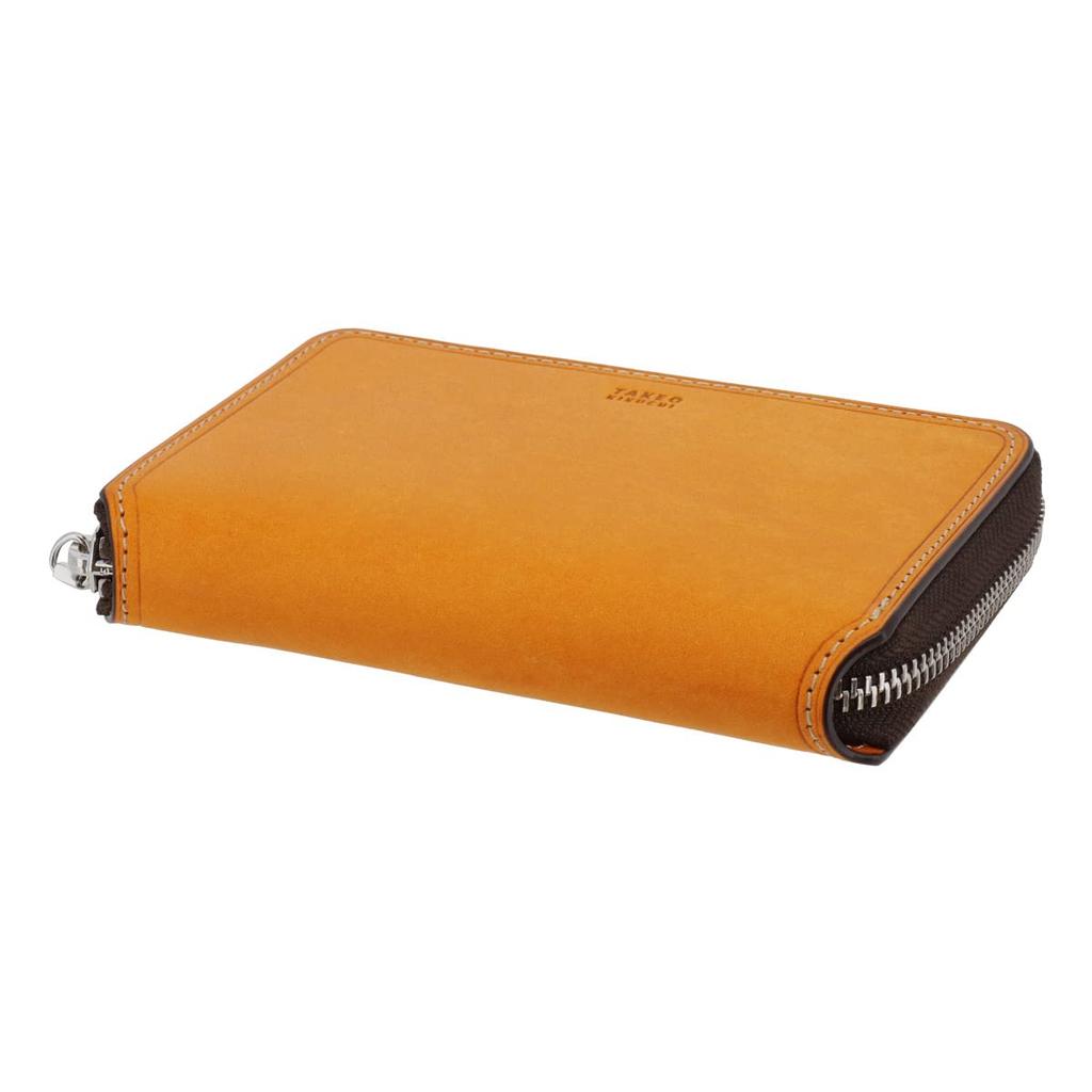 Кошелек с застежкой-молнией в два сложения из натуральной кожи 780614 Margo II Средний кошелек из воловьей кожи цвета верблюда [Takeokikuchi] Мужской [04]