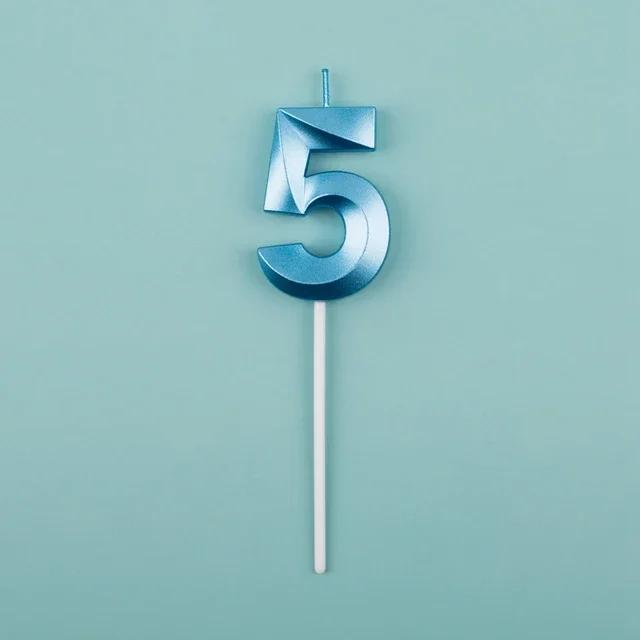 1pc Birthday Cake Topper Candles Blue Pink Birthday Digital Candle Memorial Day Party Cake Decor For Girl Boys Cake Accessories