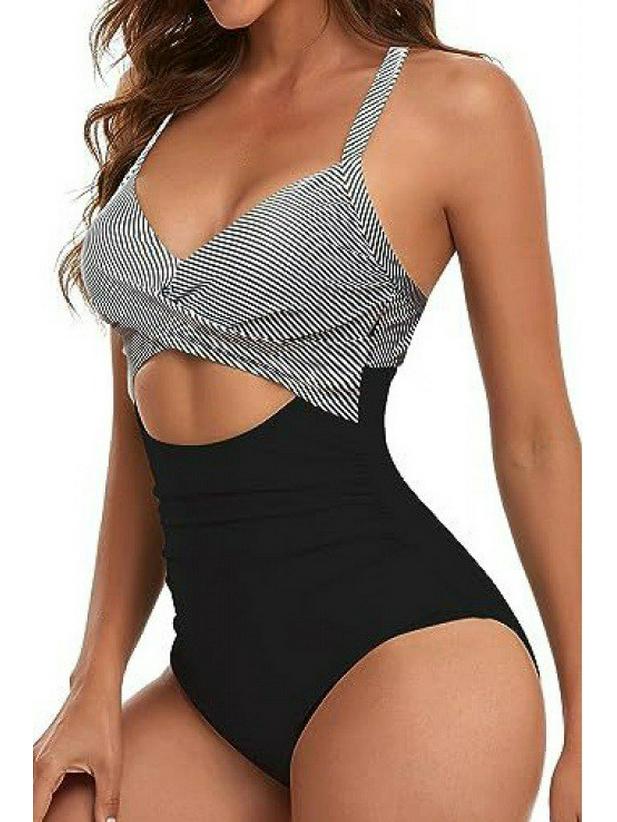 Европейский и американский женский сексуальный купальник с открытой спиной, цельный, облегающего кроя и с полым дизайном