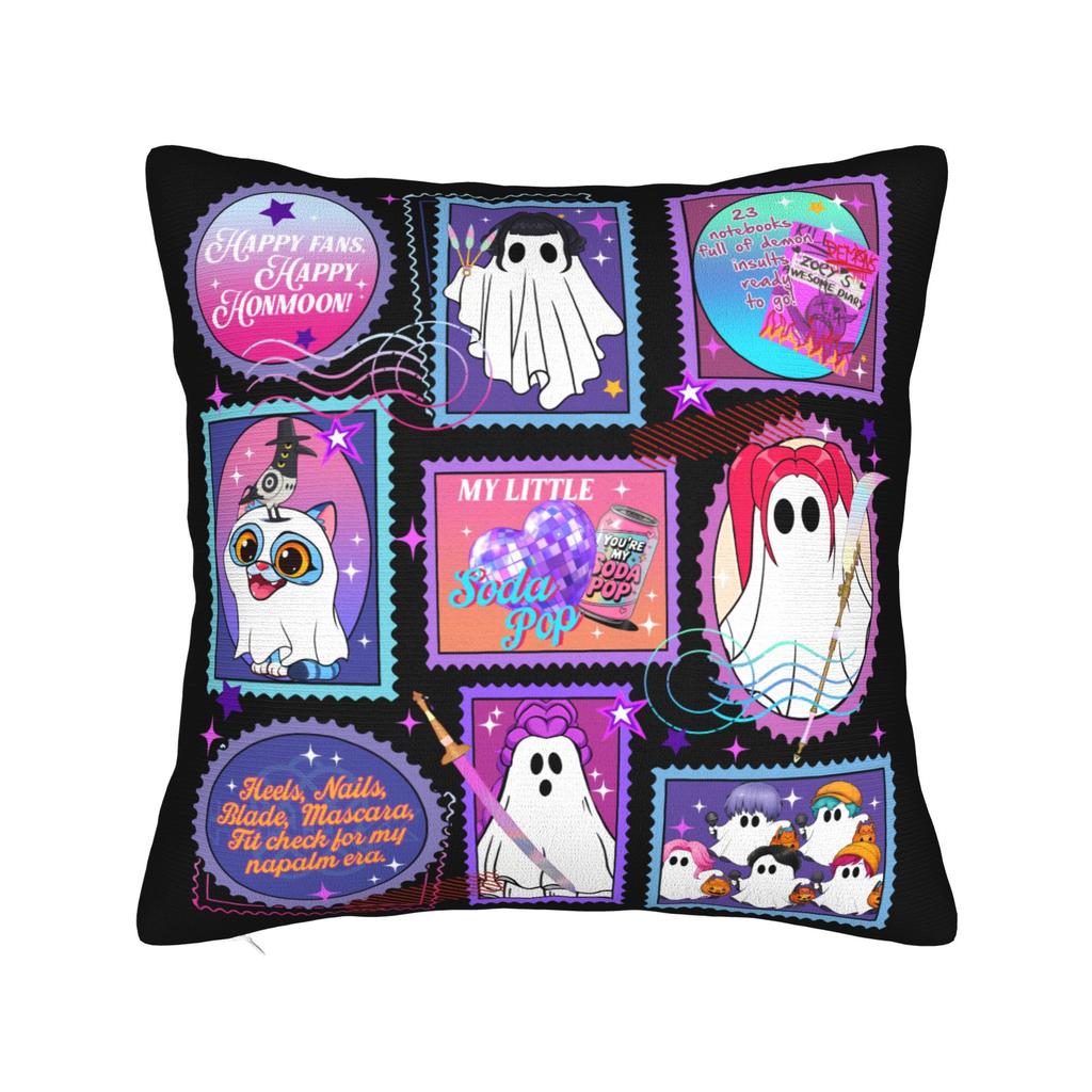 KPop Demon Hunters Halloween Saja Boys Pillowcase Printed Polyester Cushion Cover Decorative  Throw Pillow Case Cover Home