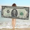 Доллар Роскошное Микрофибровое Печатное Пляжное Полотенце Скалолазание Йога Пляж Плавание Бег Впитывающее Мягкое Полотенце