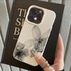 Черно-белый цветочный узор ТПУ чехол для телефона подходит для iPhone 17 16 15 14 13 12 11 Pro/Max/Plus противоударная задняя крышка