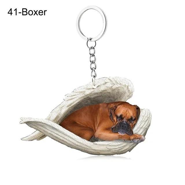 Sleek Modern Dog Cat Angel Keychain With Animal Theme For Bags And Vehicles