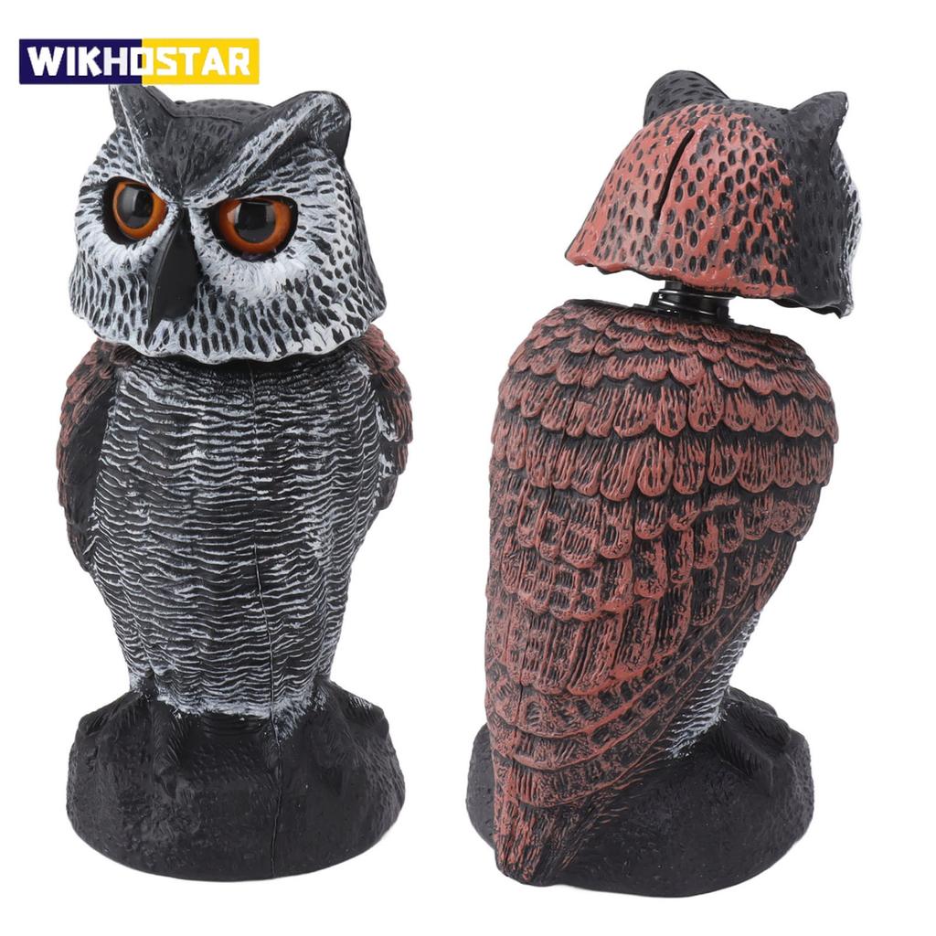 Owl Decoy Plastic Shake Head Owl Decoy To Scare Birds Away Scarecrow Fake Owl Outdoor Garden Decoration Owl Decoy To Scare Birds