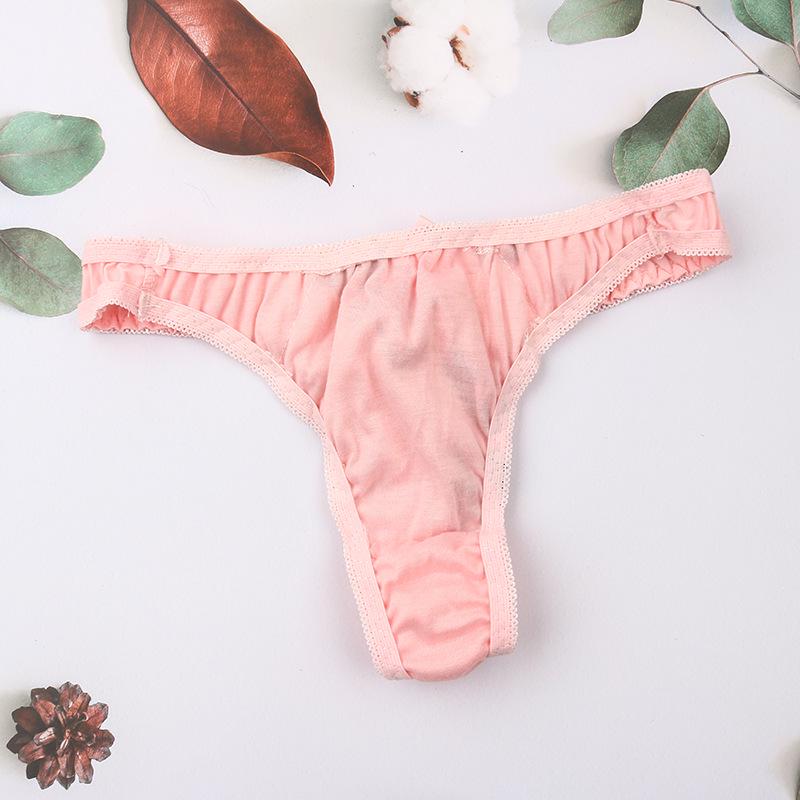 Распродажа Розовые Женские Стринги с Вышивкой в Японском Стиле