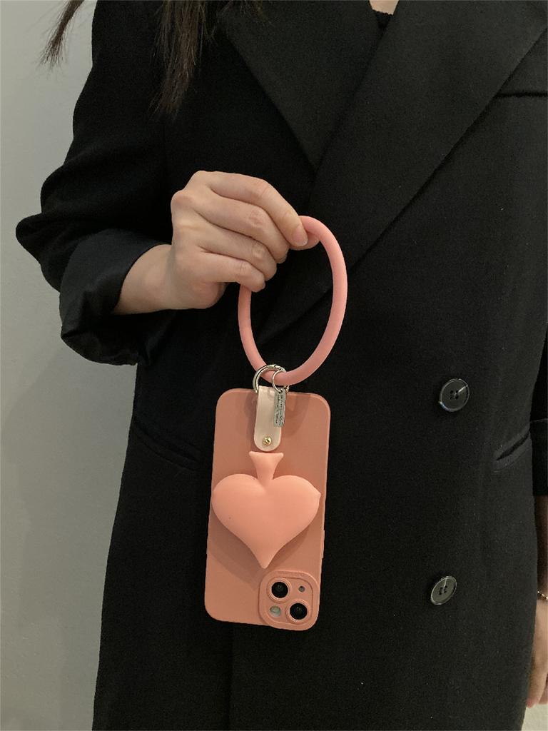 Держатель кронштейна в виде персикового сердца, простой розовый чехол с кольцом-браслетом для Iphone 14 13 12 11 Pro Max X Xs Xr, мягкий чехол с подставкой