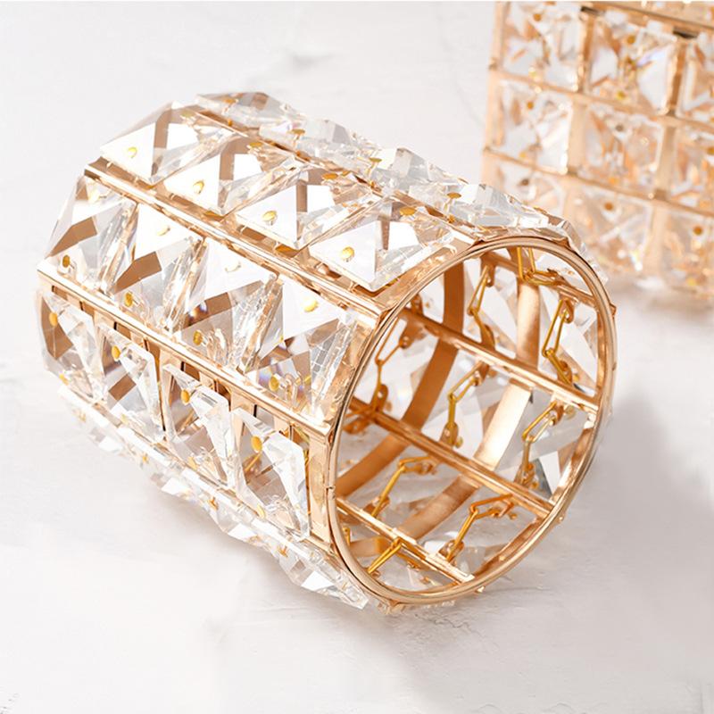 Home Decoration Golden Mini Candle Holders Crystal Candle Jars Set for Tea Light Wedding Valentine's Day