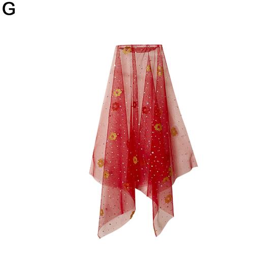 Индийский танец вуаль сетка с горячим тиснением цветы костюм реквизит взрослые дети многоразовые выступления фестивали вечеринки взрослый костюм вуаль