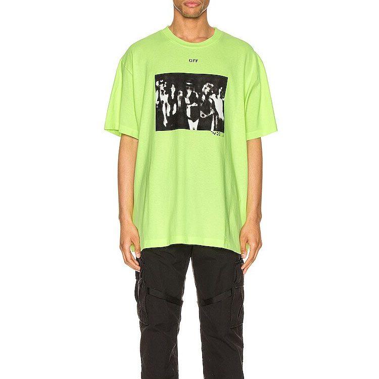 OFF WHITE Летняя коллекция 2020 Футболка Мужская Неоново-зеленая OMAA038R201850156210