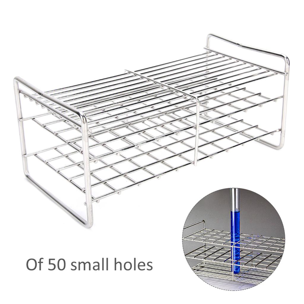 Держатель для пробирок с квадратным отверстием, лабораторное оборудование, коррозионно-стойкая нержавеющая сталь, 50 отверстий