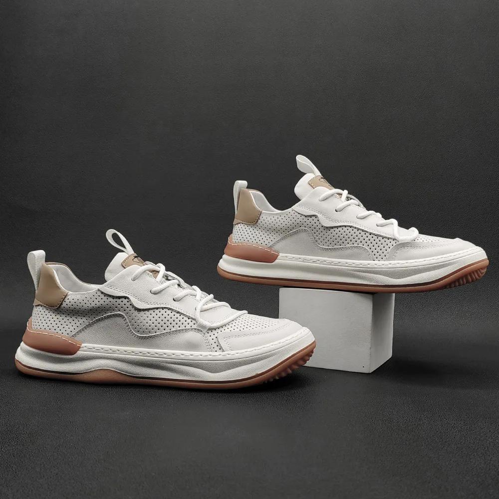 Высококачественные кроссовки на плоской подошве из натуральной кожи для мужчин, дышащая повседневная обувь для отдыха на открытом воздухе, мужская обувь на платформе, теннисные туфли для мужчин