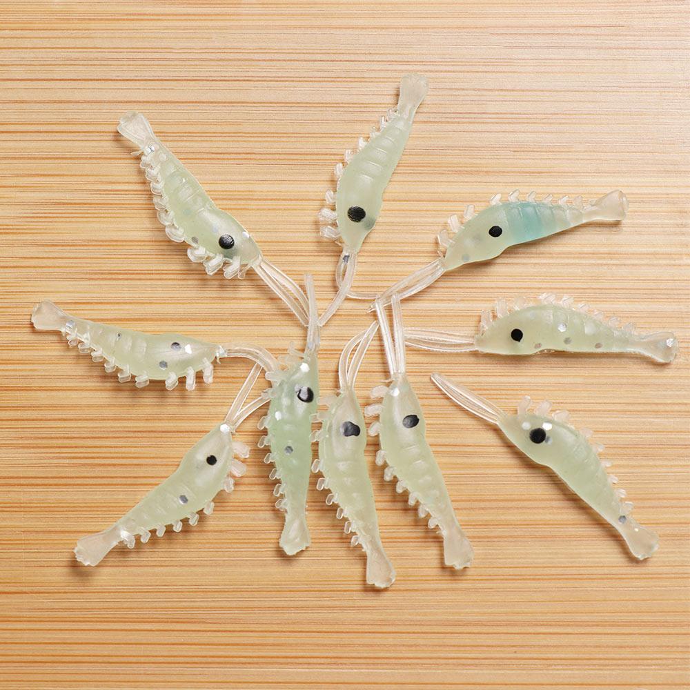 Creative 3cm Hook Worm Silicone Sea Fishing Luminous Shrimp Fishing Lures Shrimp Fake Bait