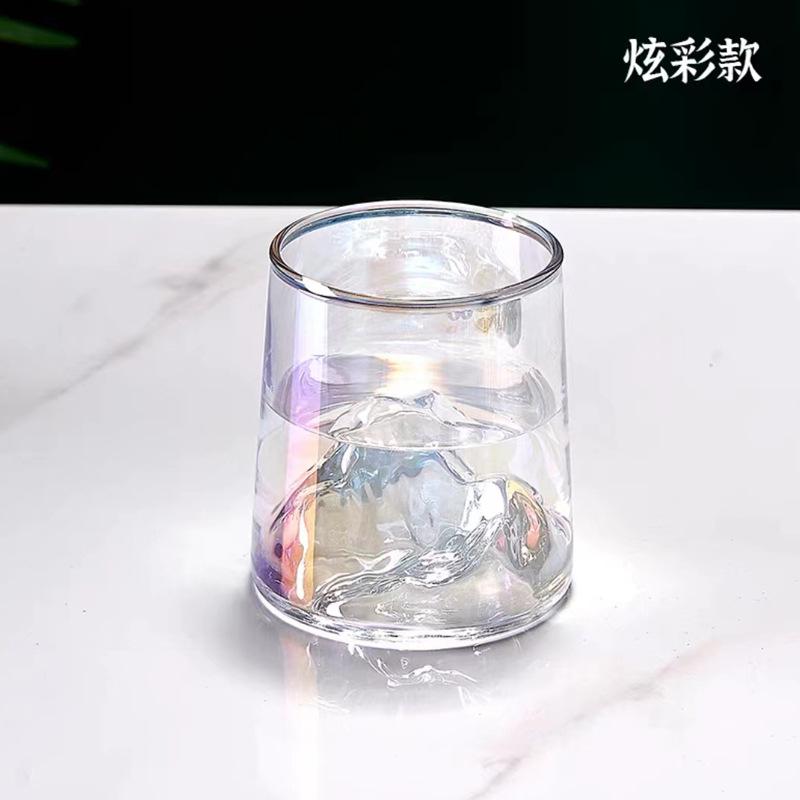 1 шт. японская креативная стеклянная чашка, красочная снежная гора, стеклянная чашка для чая, стакан для виски, стакан для воды, бокалы для вина