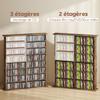 CD/DVD Storage Unit, 16 Compartments, 12 Shelves, 720 CDs, Brown