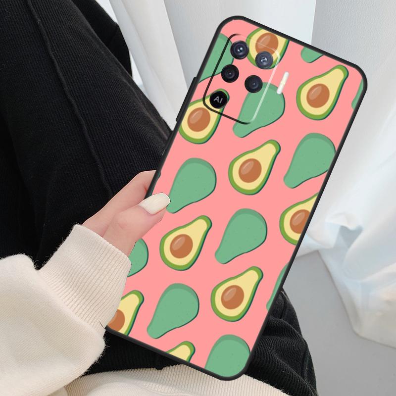 Avocado Pattern Case For Oppo A96 A76 A16 A60 A98 A58 A78 A18 A38 A80 A40 A77 A57 A17 A74 A54 A94 A15 A5 Pro