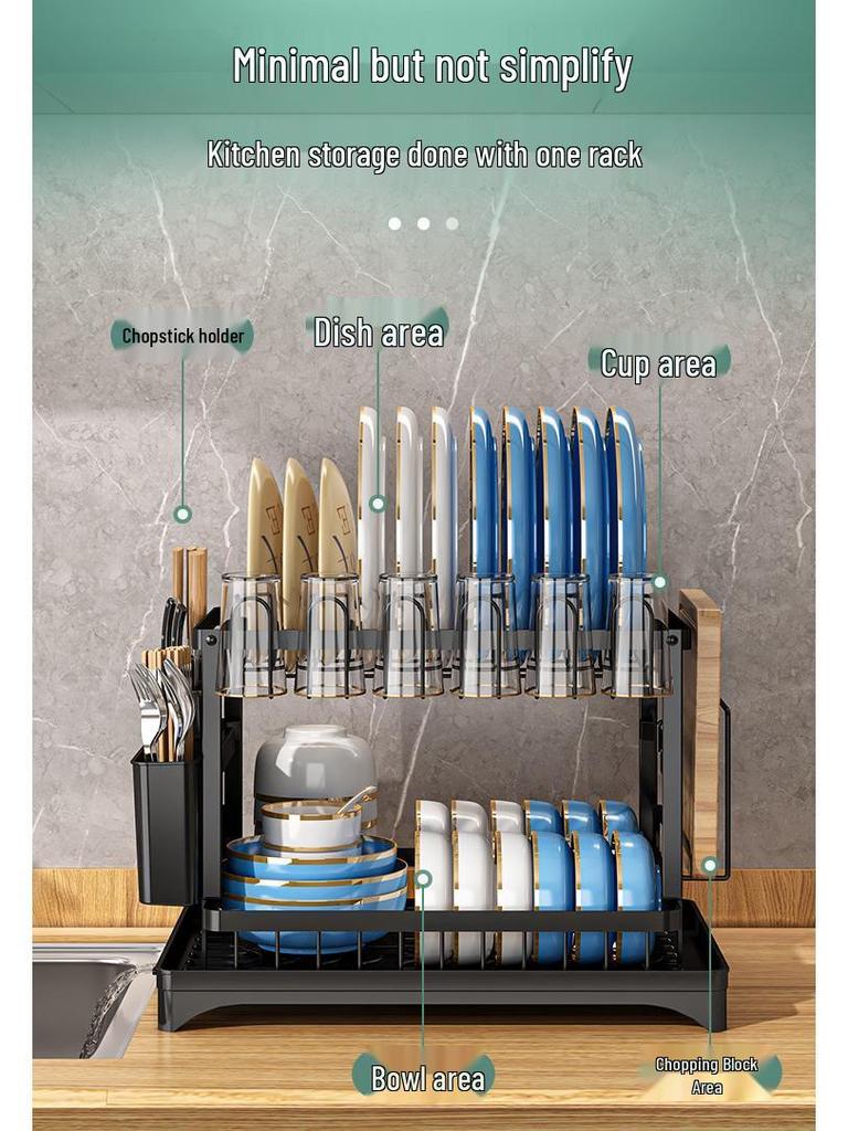 Multifunctional Kitchen Dish and Utensil Drying Rack