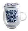 Кружка Toyo Ceramics Arita Ware Cerando Glass стильная Tessen Arabesque Blue IW-002