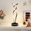 Bymaocar Modern Black Bedroom LED Spiral Table Lamp Bedside Desk Home Decoration Curved Light 6000K-6500K Low Energy Consumption