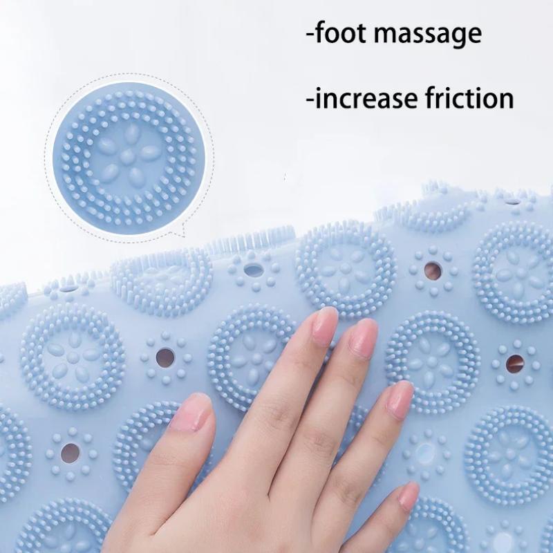 Коврик для ванной комнаты, противоскользящий, круглый, с присоской, коврик для ванной из термопластичной резины, со сливным отверстием, силиконовые коврики для ванны, массажный коврик для ног, мягкий коврик для душа