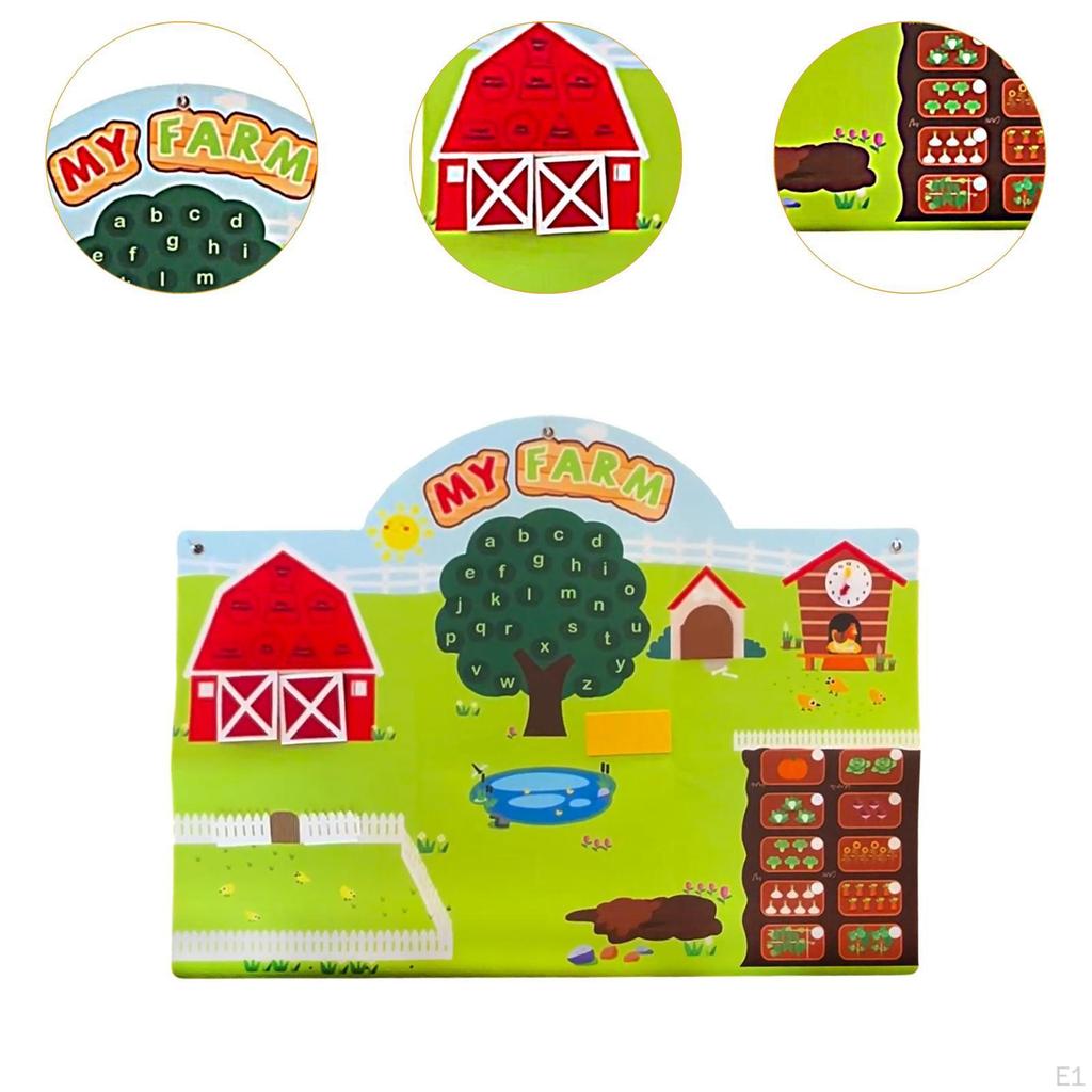 Набор тканевых досок для сюжетов с изображением животных из фермы, дошкольная тематика «Фермерский дом, скотный двор», настенные игрушки