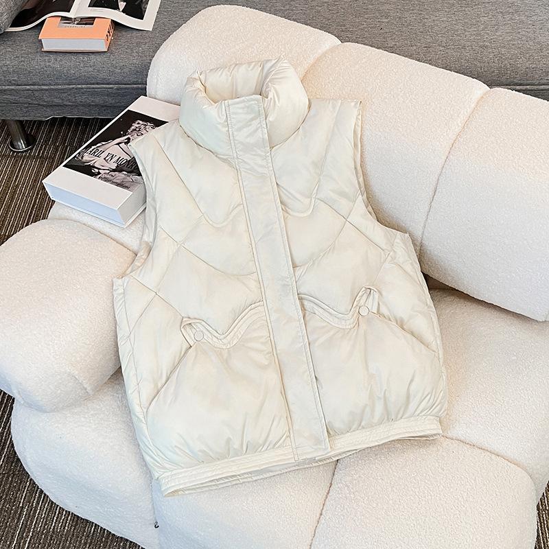 Осень и зима новая женская легкая безрукавка жилет утолщенный теплый спортивный и повседневный свободный легкий жакет