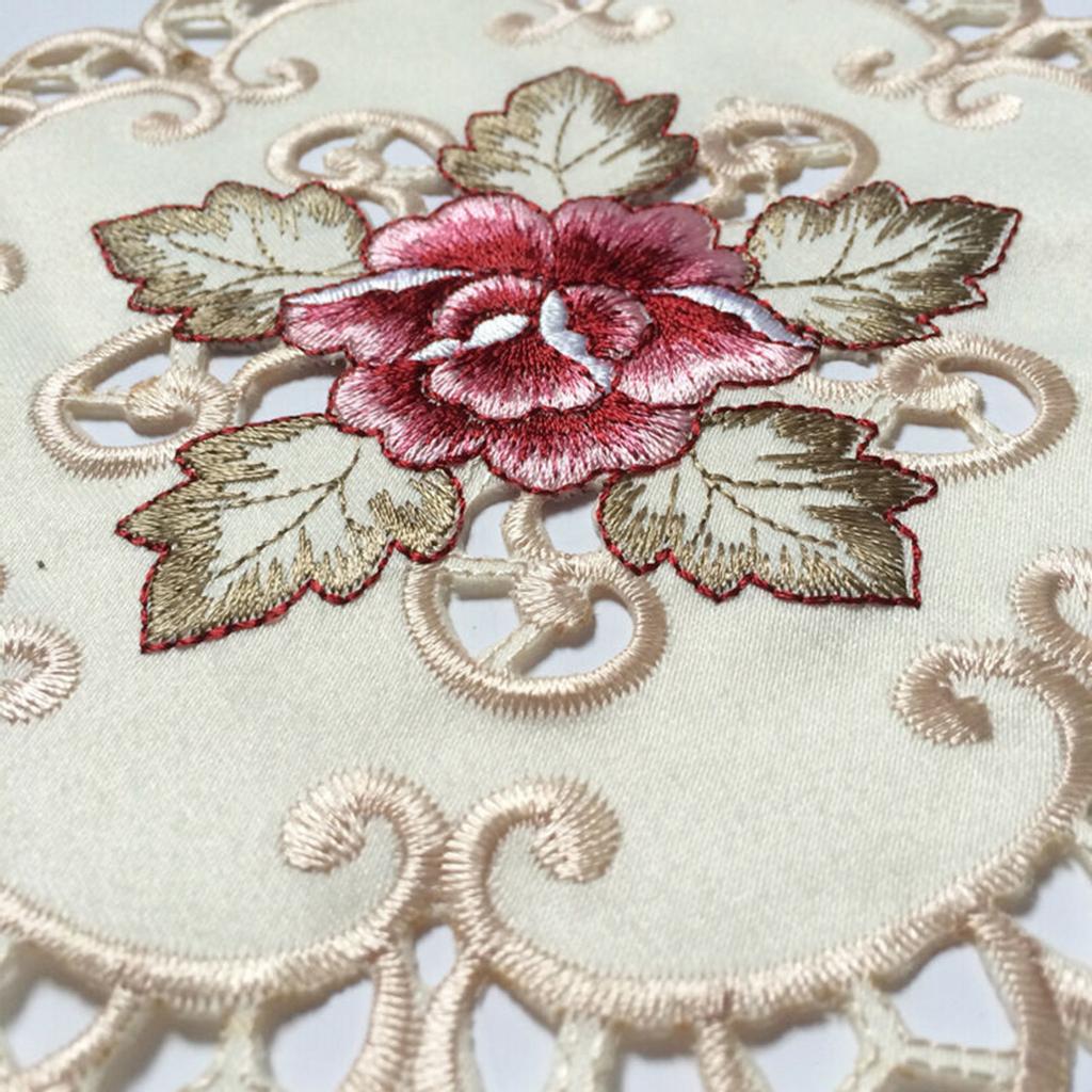 Dining Table Place Mat Kitchen Embroidered Floral Lace Doily Placemat Home Decor