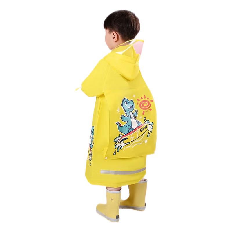 Children's EVA Cartoon Raincoat with Backpack Slot